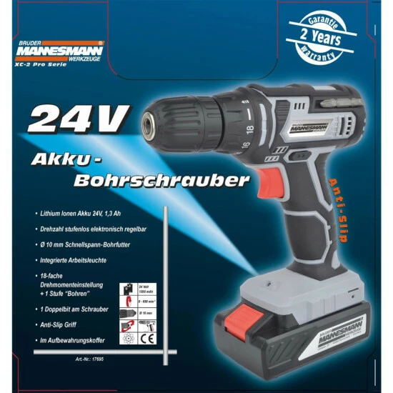 Bestpreis 🤩 Best Brüder Mannesmann Akku-Bohrschrauber 24 V 1,3 Ah ❀ Hohequalität 🌟 4 Bestpreis 🤩 Best Brüder Mannesmann Akku-Bohrschrauber 24 V 1,3 Ah ❀ Hohequalität 🌟 – Bild 2