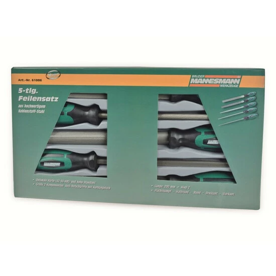 Neu 🌟 Brüder Mannesmann 5-teiliges Werkstattfeilen-Set 200 Mm 61006 ✨ 5 Neu 🌟 Brüder Mannesmann 5-teiliges Werkstattfeilen-Set 200 Mm 61006 ✨ – Bild 3